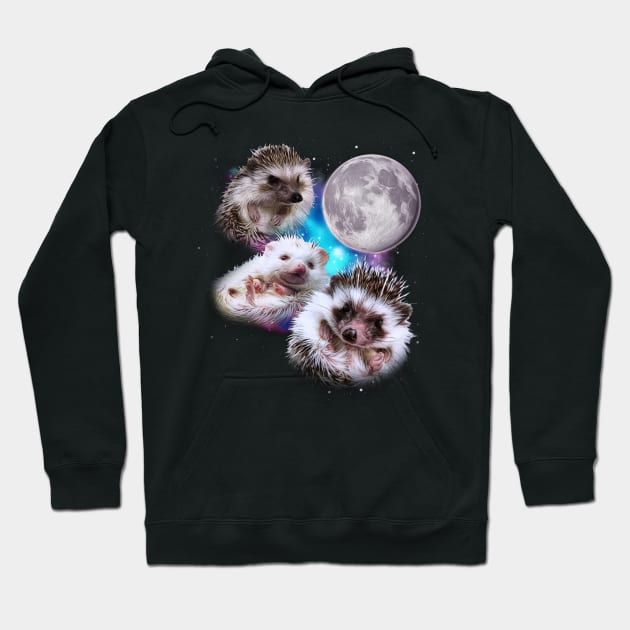 Three Hedgehogs Howl at the Moon Hoodie by darklordpug